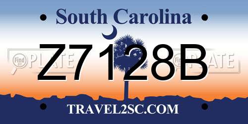 Z7128B South Carolina License Plate