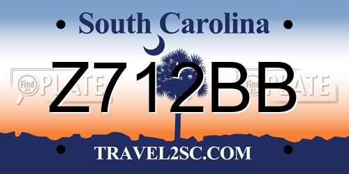 Z712BB South Carolina License Plate