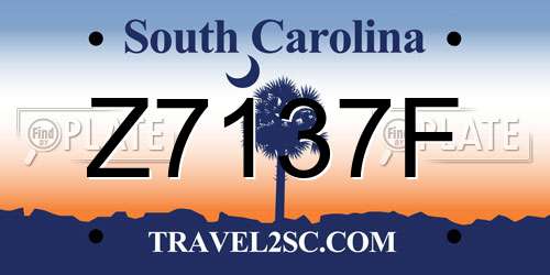 Z7137F South Carolina License Plate