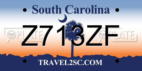 Z713ZF South Carolina License Plate