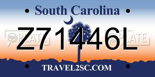 Z71446L South Carolina License Plate