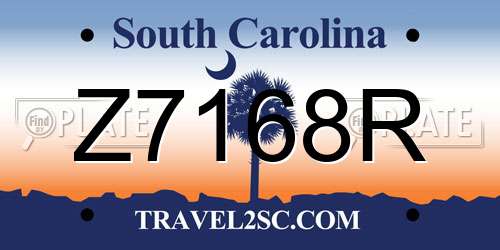 Z7168R South Carolina License Plate