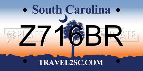 Z716BR South Carolina License Plate