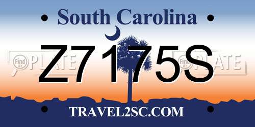 Z7175S South Carolina License Plate