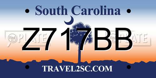 Z717BB South Carolina License Plate