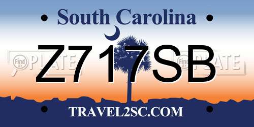 Z717SB South Carolina License Plate