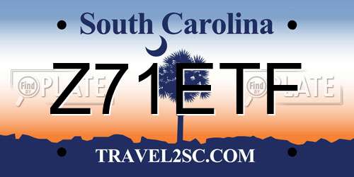 Z71ETF South Carolina License Plate