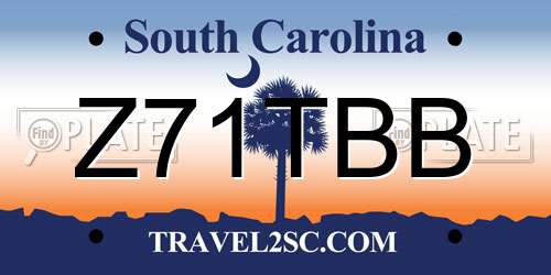 Z71TBB South Carolina License Plate