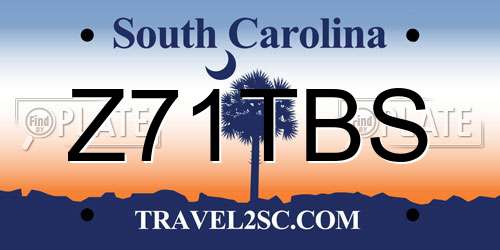 Z71TBS South Carolina License Plate