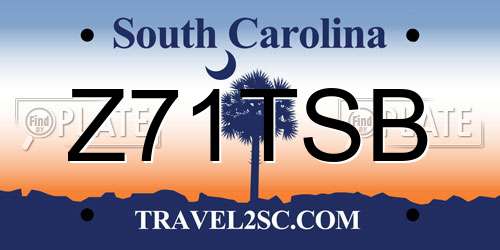 Z71TSB South Carolina License Plate