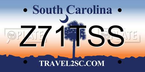 Z71TSS South Carolina License Plate