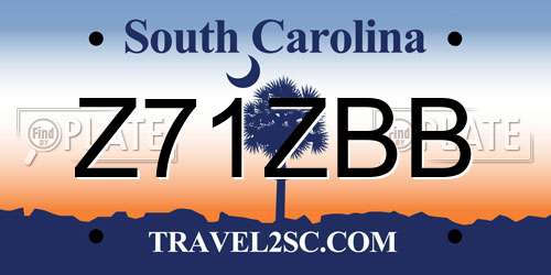 Z71ZBB South Carolina License Plate