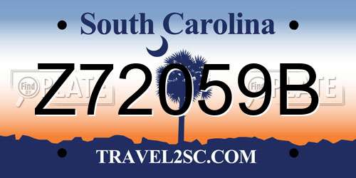 Z72059B South Carolina License Plate