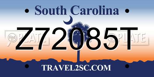 Z72085T South Carolina License Plate