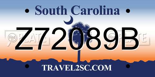 Z72089B South Carolina License Plate