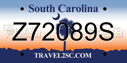 Z72089S South Carolina License Plate