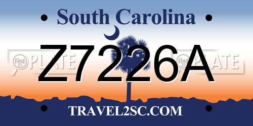 Z7226A South Carolina License Plate