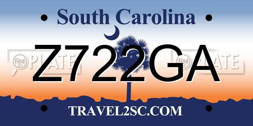 Z722GA South Carolina License Plate