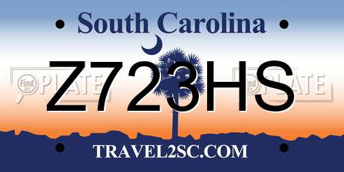 Z723HS South Carolina License Plate