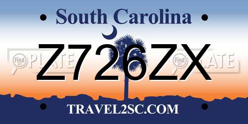 Z726ZX South Carolina License Plate