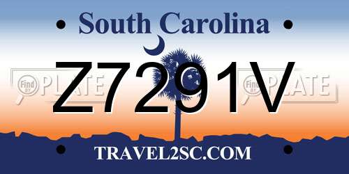 Z7291V South Carolina License Plate