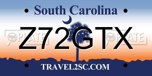 Z72GTX South Carolina License Plate