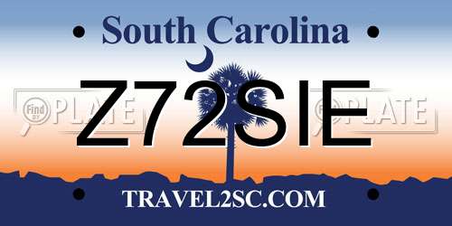 Z72SIE South Carolina License Plate