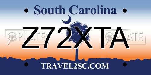 Z72XTA South Carolina License Plate