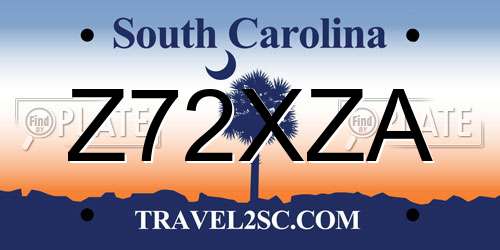 Z72XZA South Carolina License Plate