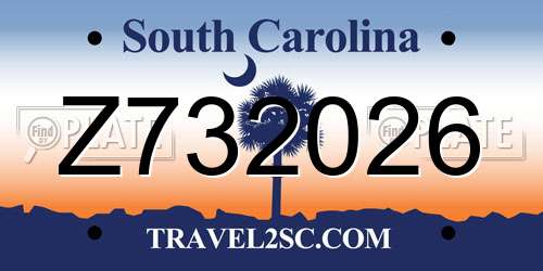 Z732026 South Carolina License Plate