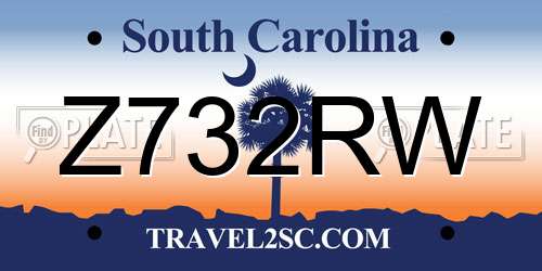Z732RW South Carolina License Plate