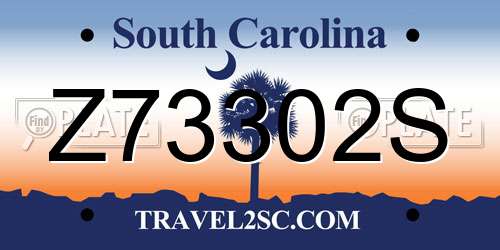 Z73302S South Carolina License Plate