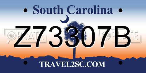 Z73307B South Carolina License Plate