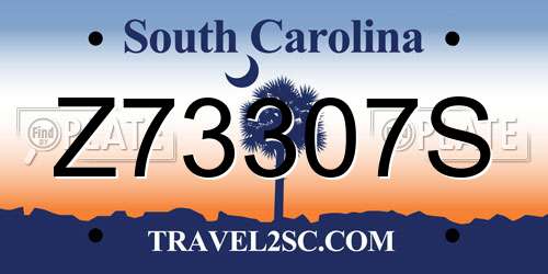 Z73307S South Carolina License Plate