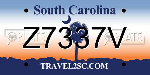 Z7337V South Carolina License Plate