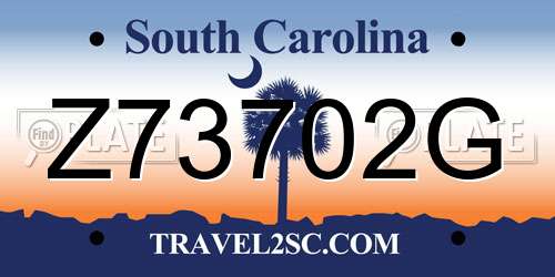 Z73702G South Carolina License Plate