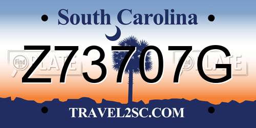 Z73707G South Carolina License Plate