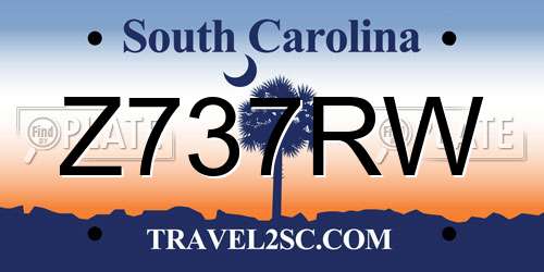 Z737RW South Carolina License Plate