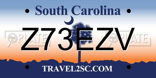 Z73EZV South Carolina License Plate