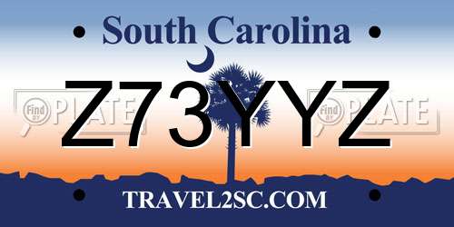 Z73YYZ South Carolina License Plate