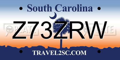 Z73ZRW South Carolina License Plate