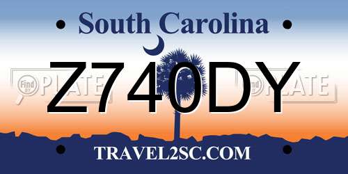 Z740DY South Carolina License Plate