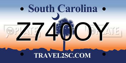 Z740OY South Carolina License Plate