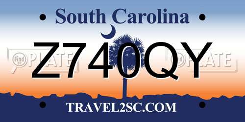 Z740QY South Carolina License Plate