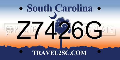 Z7426G South Carolina License Plate
