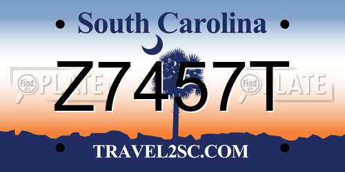 Z7457T South Carolina License Plate