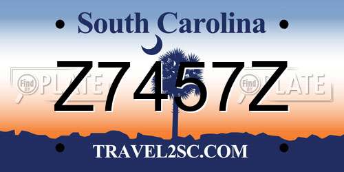 Z7457Z South Carolina License Plate