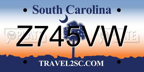 Z745VW South Carolina License Plate