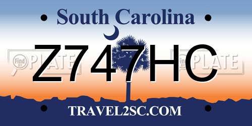 Z747HC South Carolina License Plate