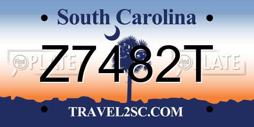 Z7482T South Carolina License Plate